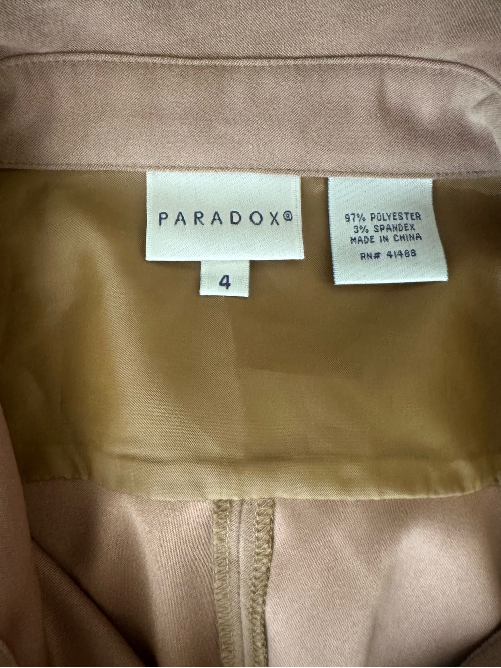 Vintage Y2K Paradox Tan Suede-Look Long Sleeve Snap Front Shirt Size 4 - Picture 3 of 3